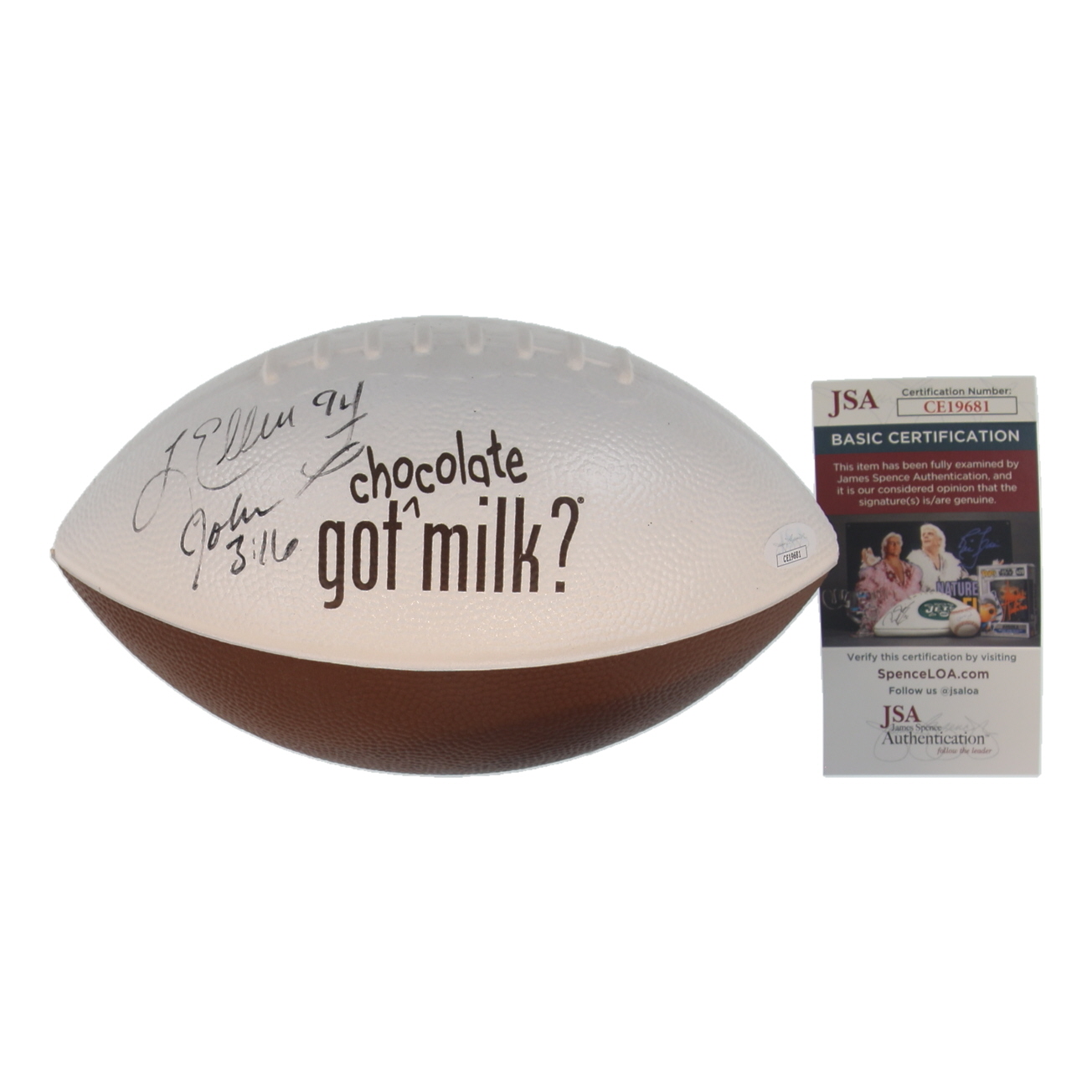 Luther Elliss Signed "got milk?" Foam Football (JSA) at PristineAuction.com Luther Elliss Signed "got milk?" Foam Football (JSA) at PristineAuction.com