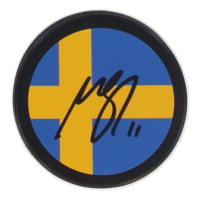 Mikael Backlund Signed Team Sweden Logo Hockey Puck (JSA) at PristineAuction.com