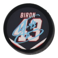 Martin Biron Signed Sabres Logo Hockey Puck (JSA) at PristineAuction.com