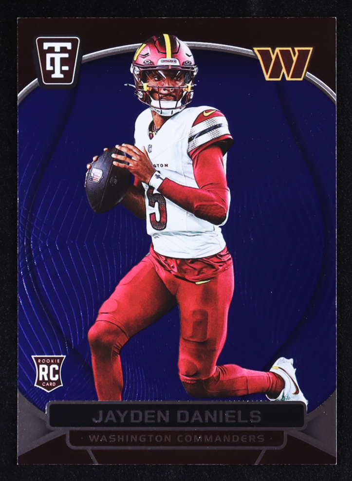 Jayden Daniels 2024 Totally Certified Mirror Blue #138 #247/399 RC at PristineAuction.com Jayden Daniels 2024 Totally Certified Mirror Blue #138 #247/399 RC at PristineAuction.com