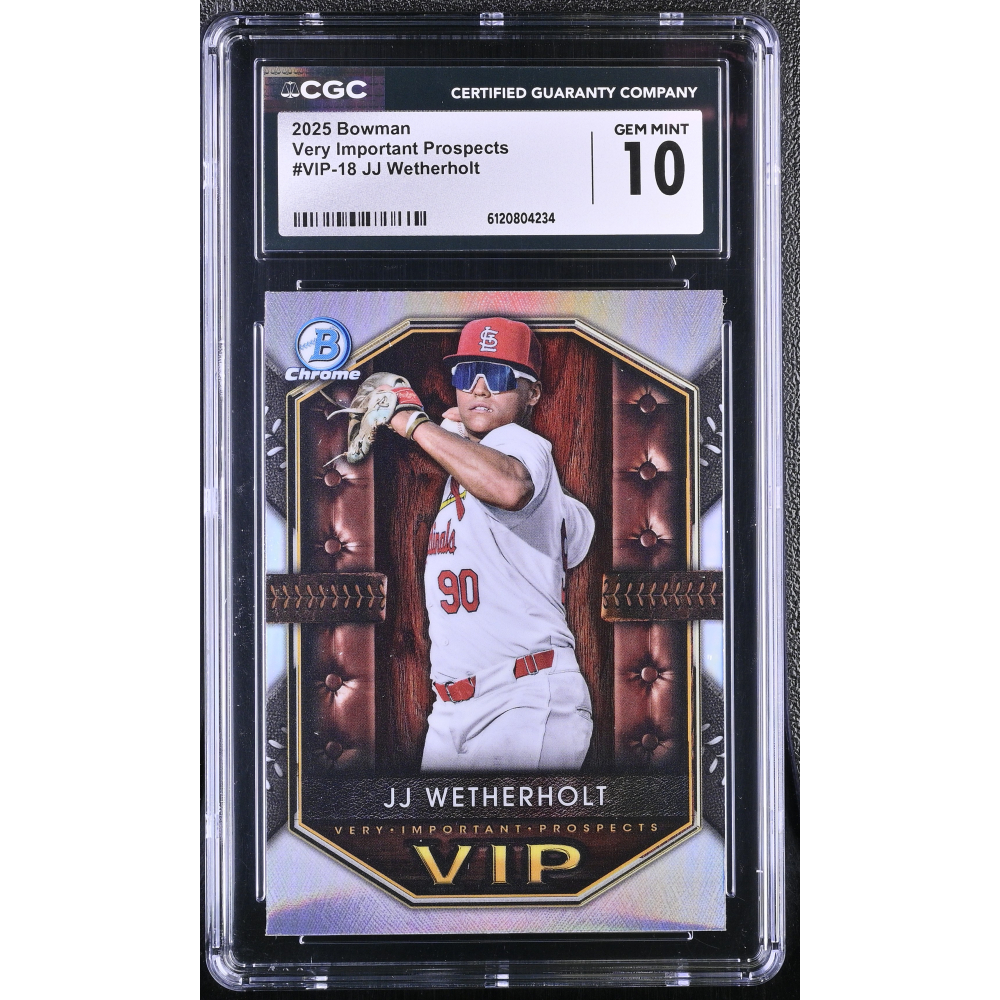 JJ Wetherholt 2025 Bowman Very Important Prospects #VIP18 RC (CGC 10) at PristineAuction.com