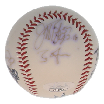 Brewers Logo OML Baseball Signed by (8) with Bill Hall, Wes Obermueller, Matt Kinney, Wes Helms with Multiple Inscriptions (JSA) at PristineAuction.com Brewers Logo OML Baseball Signed by (8) with Bill Hall, Wes Obermueller, Matt Kinney, Wes Helms with Multiple Inscriptions (JSA) at PristineAuction.com