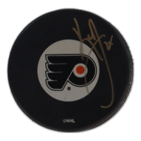 Keith Primeau Signed Flyers Logo Hockey Puck (JSA) at PristineAuction.com