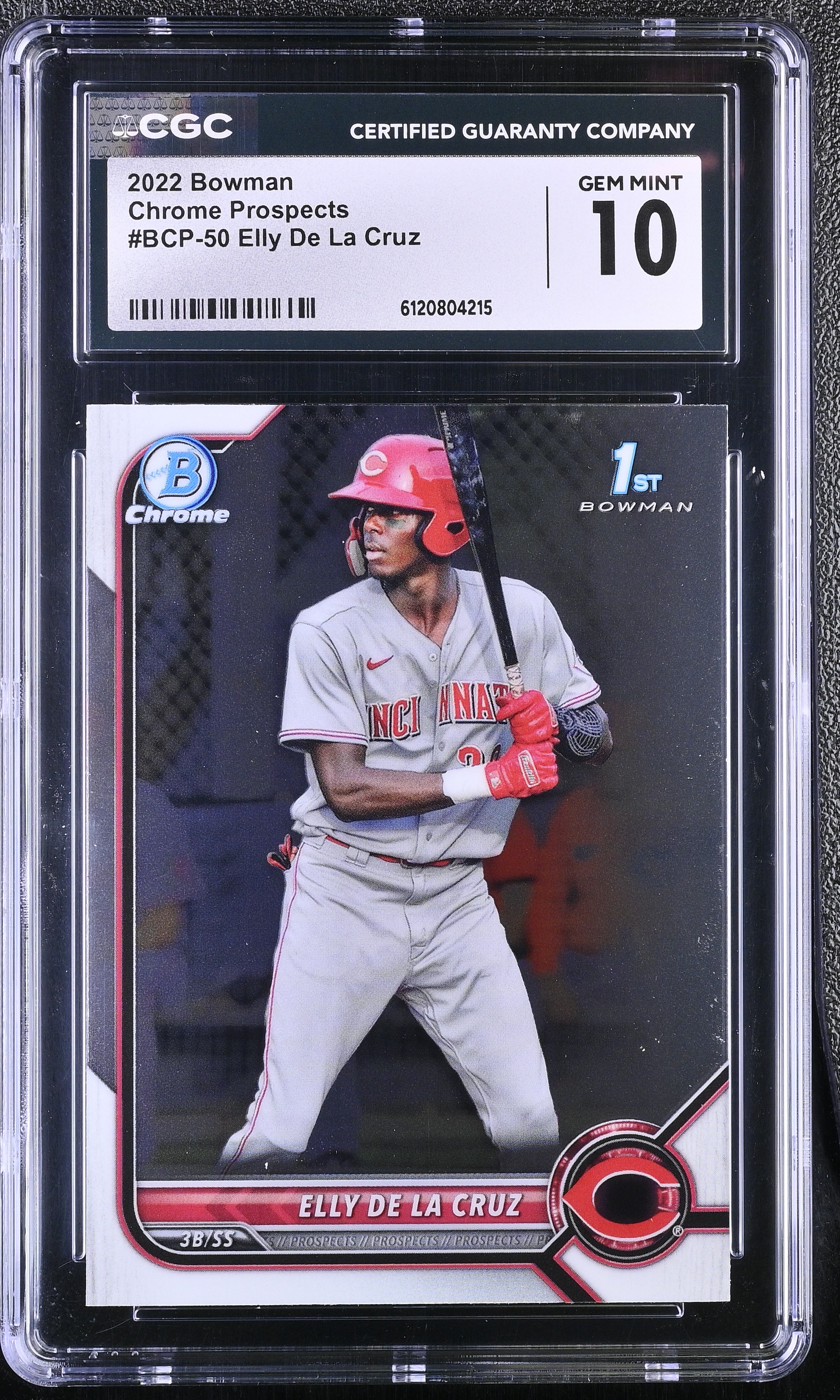 Elly De La Cruz 2022 Bowman Chrome Prospects #BCP50 RC (CGC 10) at PristineAuction.com Elly De La Cruz 2022 Bowman Chrome Prospects #BCP50 RC (CGC 10) at PristineAuction.com