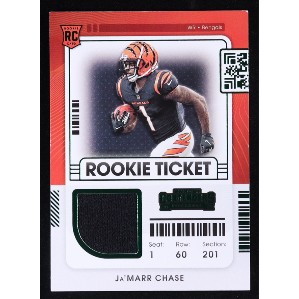 Ja'Marr Chase 2021 Panini Contenders Rookie Ticket Swatches #5 RC at PristineAuction.com