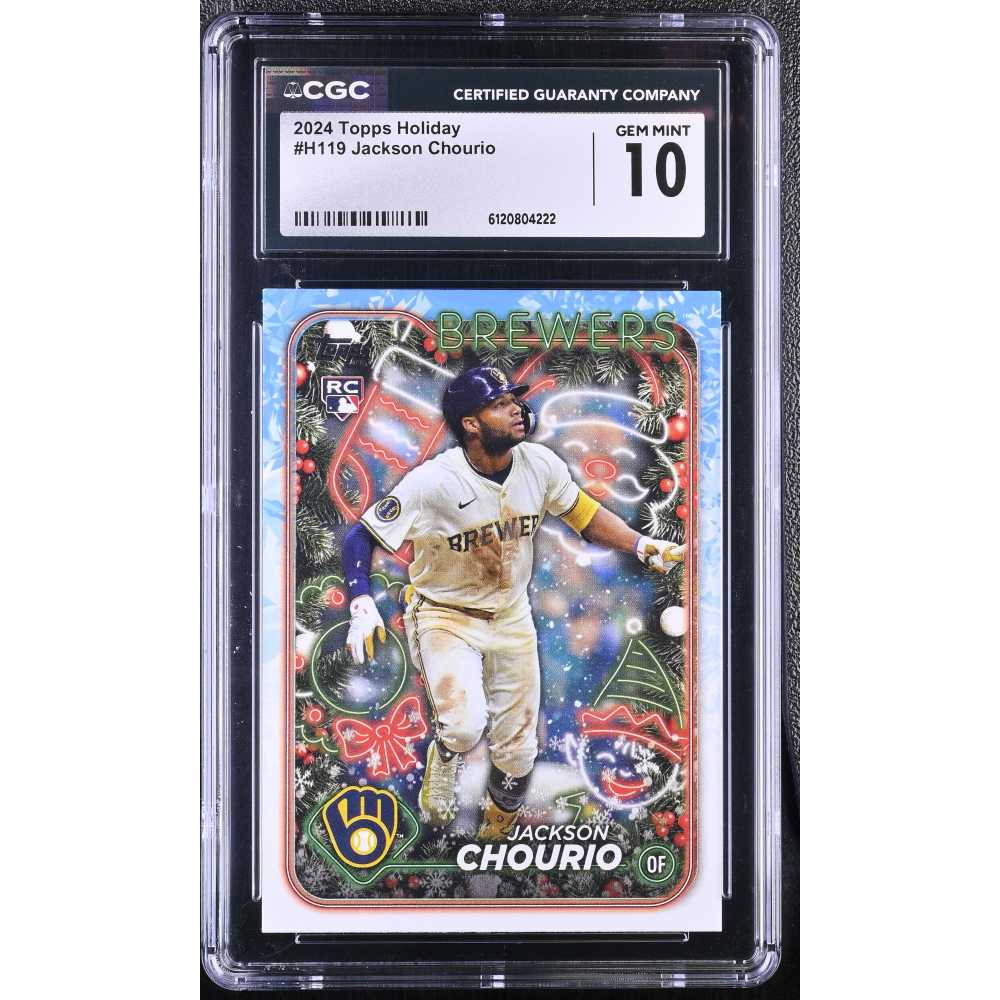 Jackson Chourio 2024 Topps Holiday #H119 RC (CGC 10) at PristineAuction.com