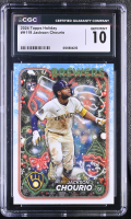 Jackson Chourio 2024 Topps Holiday #H119 RC (CGC 10) at PristineAuction.com