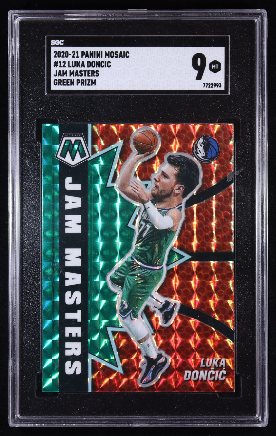 Luka Doncic 2020-21 Panini Mosaic Jam Masters Mosaic Green #12 (SGC 9) at PristineAuction.com Luka Doncic 2020-21 Panini Mosaic Jam Masters Mosaic Green #12 (SGC 9) at PristineAuction.com