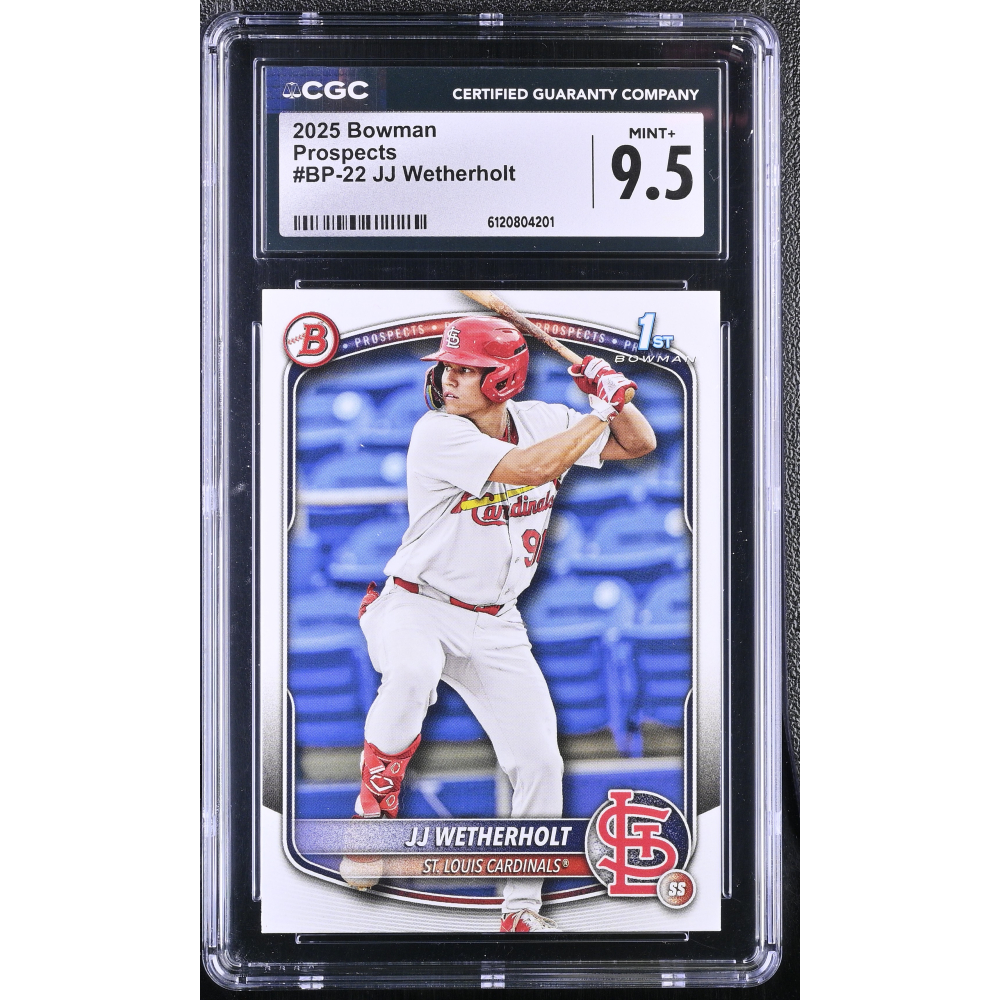 JJ Wetherholt 2025 Bowman Prospects #BP22 RC (CGC 9.5) at PristineAuction.com