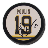 Dave Poulin Signed Bruins Logo Hockey Puck (JSA) at PristineAuction.com