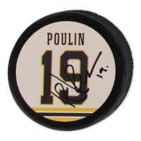 Dave Poulin Signed Bruins Logo Hockey Puck (JSA) at PristineAuction.com