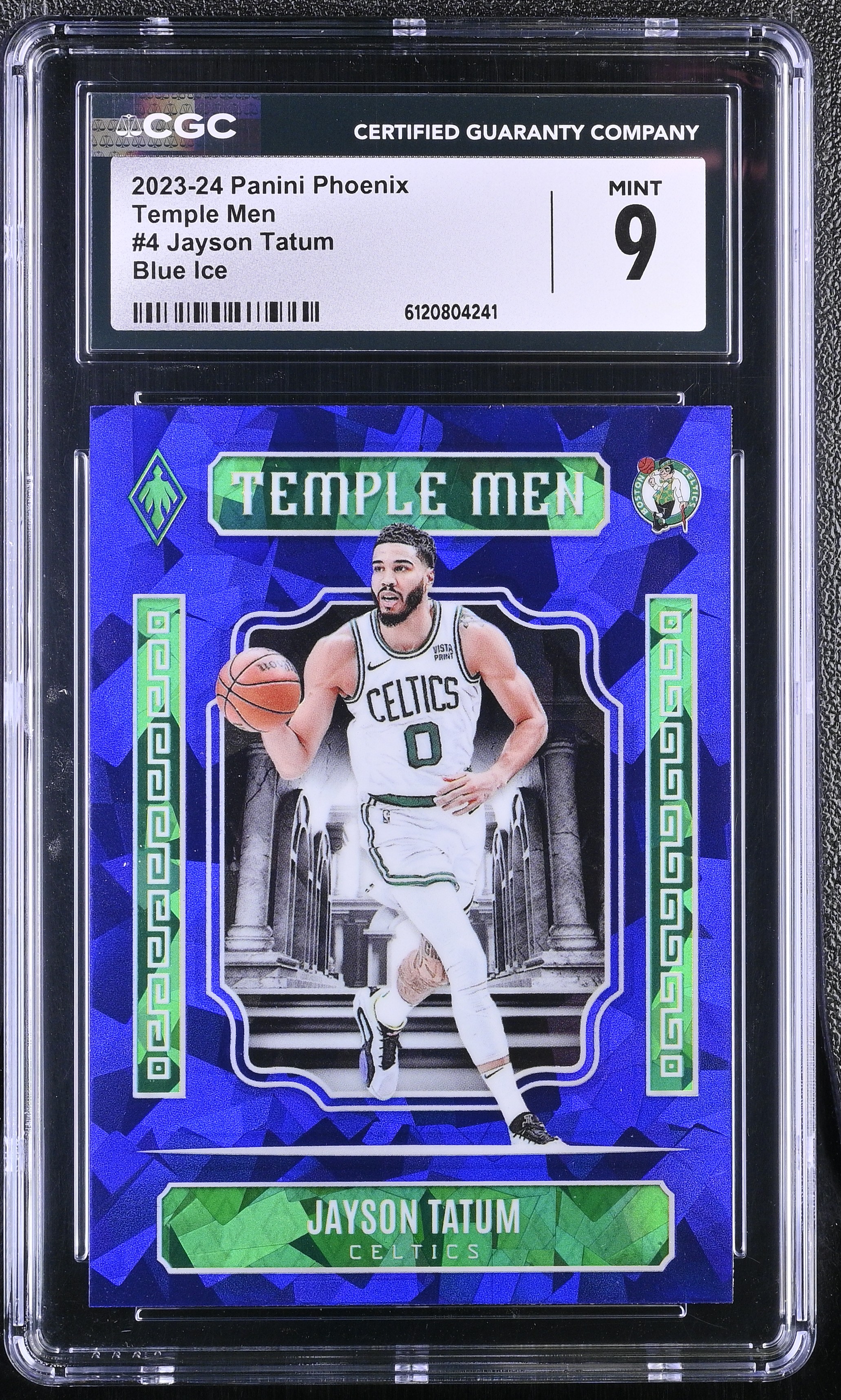 Jayson Tatum 2023-24 Panini Phoenix Temple Men Phoenix Blue Ice #4 (CGC 9) at PristineAuction.com Jayson Tatum 2023-24 Panini Phoenix Temple Men Phoenix Blue Ice #4 (CGC 9) at PristineAuction.com
