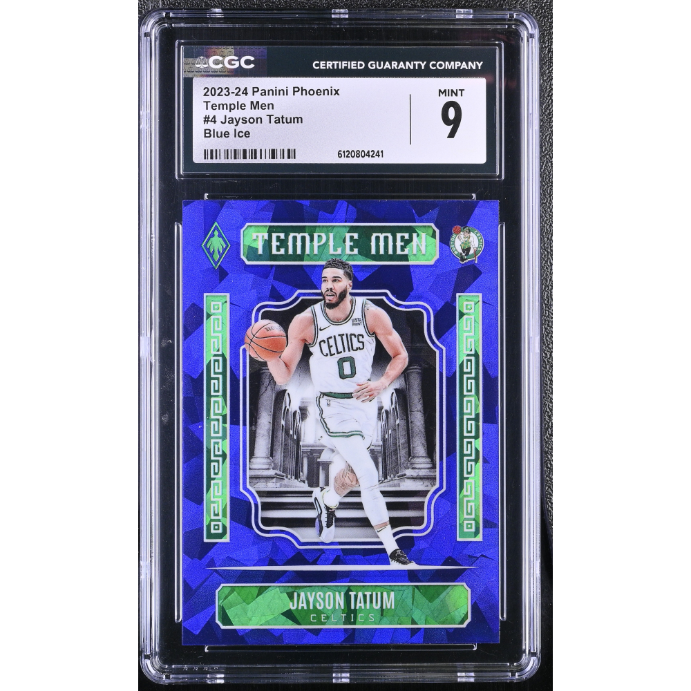 Jayson Tatum 2023-24 Panini Phoenix Temple Men Phoenix Blue Ice #4 (CGC 9) at PristineAuction.com