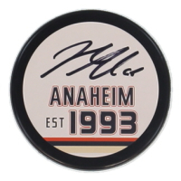 Jacob Trouba Signed Ducks Logo Hockey Puck (JSA) at PristineAuction.com