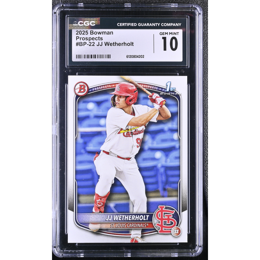 JJ Wetherholt 2025 Bowman Prospects #BP22 RC (CGC 10) at PristineAuction.com