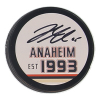 Jacob Trouba Signed Ducks Logo Hockey Puck (JSA) at PristineAuction.com