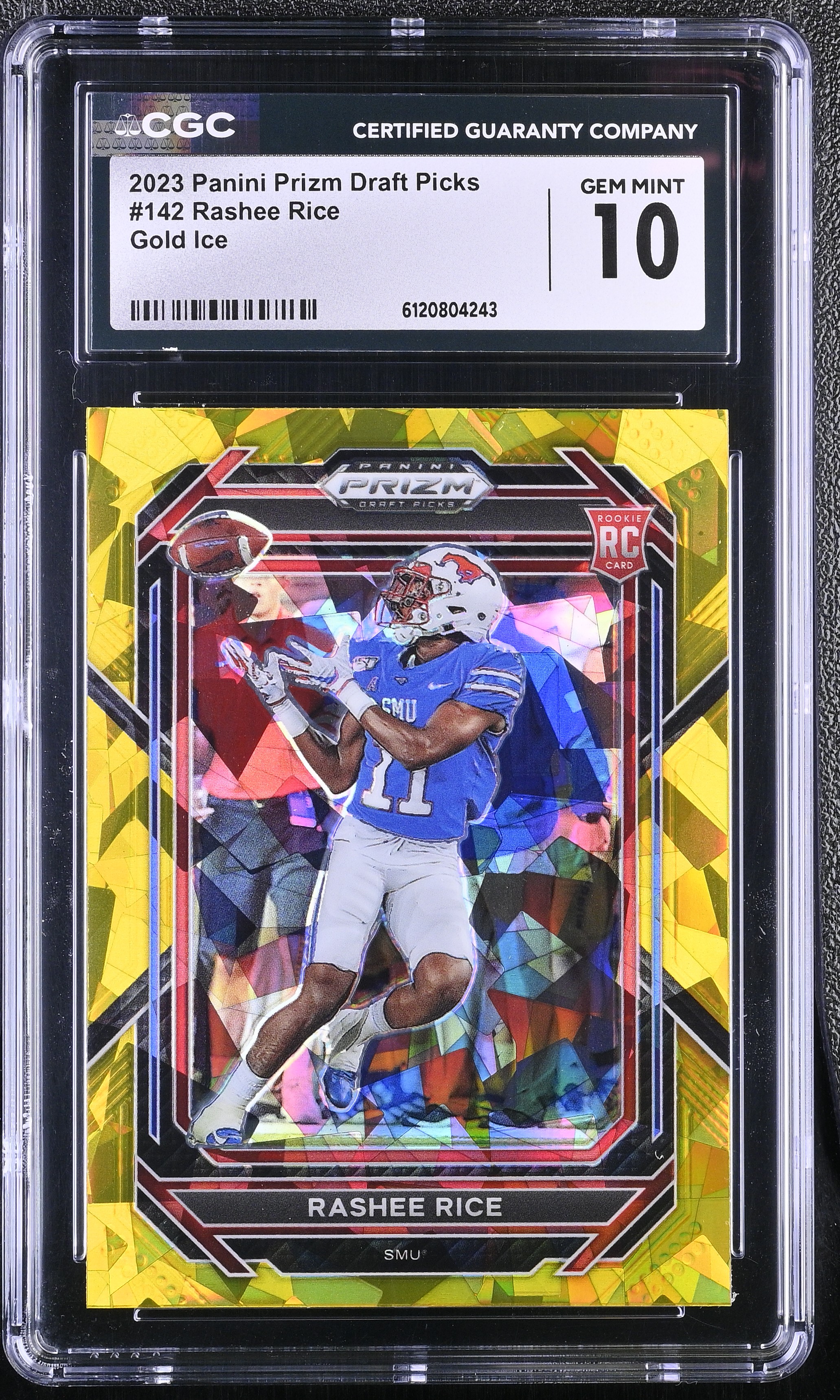 Rashee Rice 2023 Panini Prizm Draft Picks Gold Ice #142 RC (CGC 10) at PristineAuction.com Rashee Rice 2023 Panini Prizm Draft Picks Gold Ice #142 RC (CGC 10) at PristineAuction.com