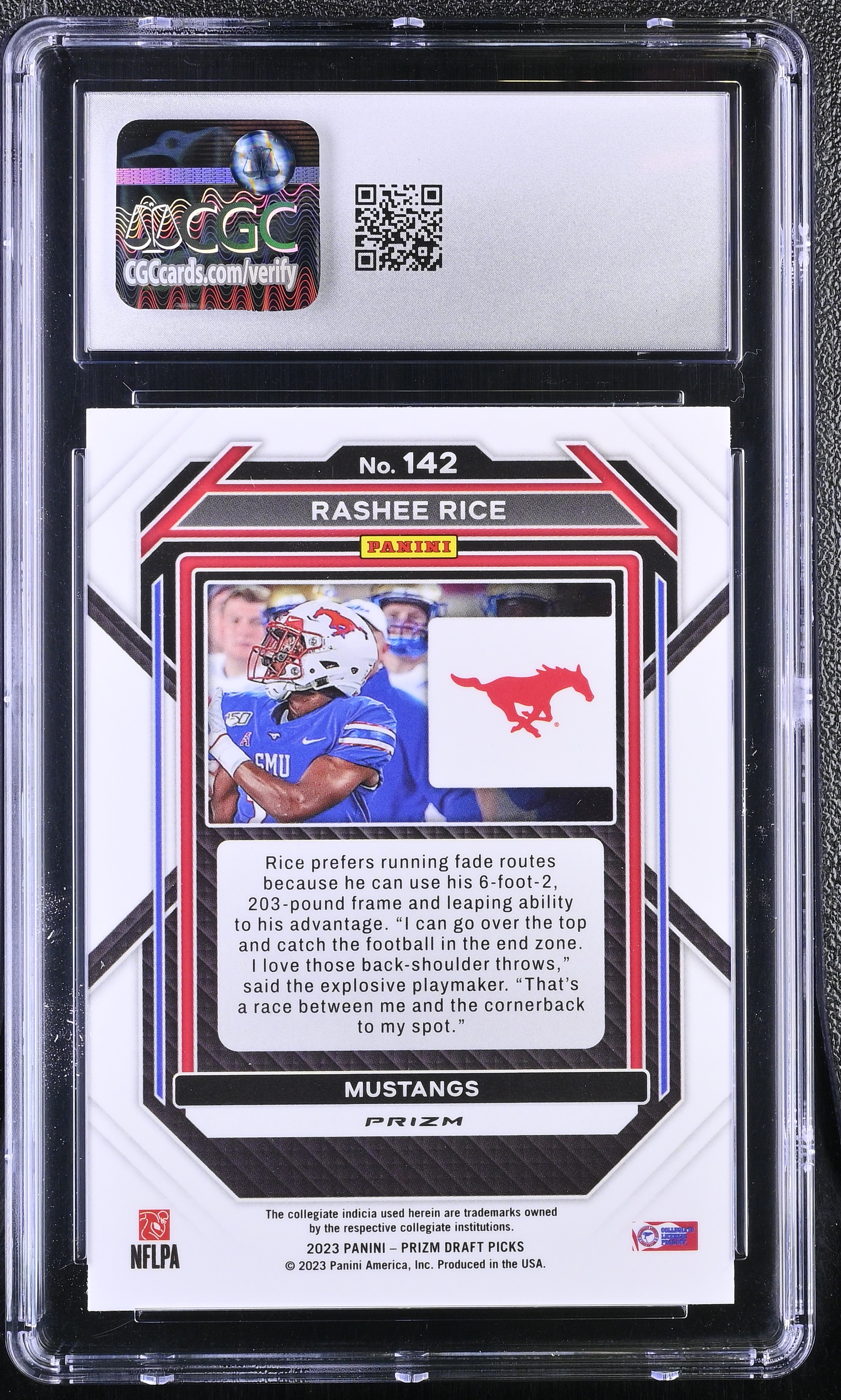 Rashee Rice 2023 Panini Prizm Draft Picks Gold Ice #142 RC (CGC 10) at PristineAuction.com Rashee Rice 2023 Panini Prizm Draft Picks Gold Ice #142 RC (CGC 10) at PristineAuction.com