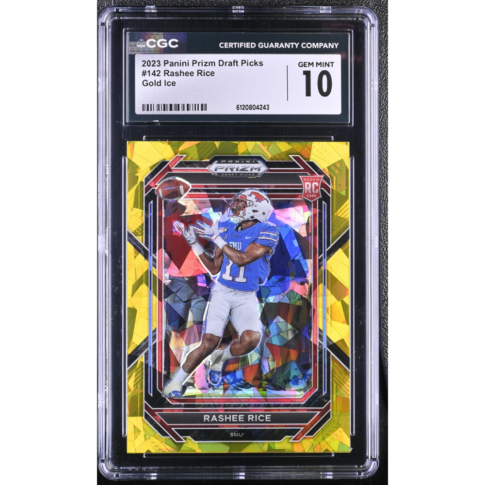 Rashee Rice 2023 Panini Prizm Draft Picks Gold Ice #142 RC (CGC 10) at PristineAuction.com