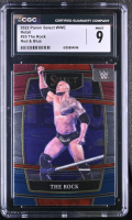 The Rock 2022 Panini Select WWE Retail Red & Blue #20 (CGC 9) at PristineAuction.com