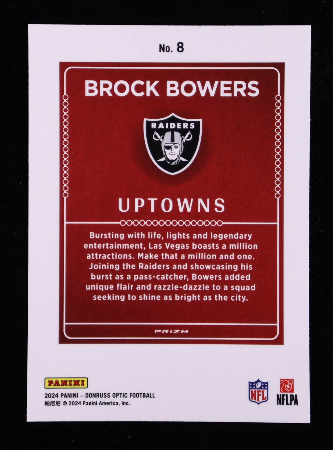 Brock Bowers 2024 Donruss Optic Uptowns #8 RC at PristineAuction.com Brock Bowers 2024 Donruss Optic Uptowns #8 RC at PristineAuction.com
