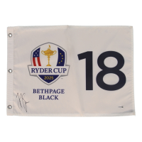 J.J. Spaun Signed 2025 Ryder Cup Golf Pin Flag (JSA) at PristineAuction.com