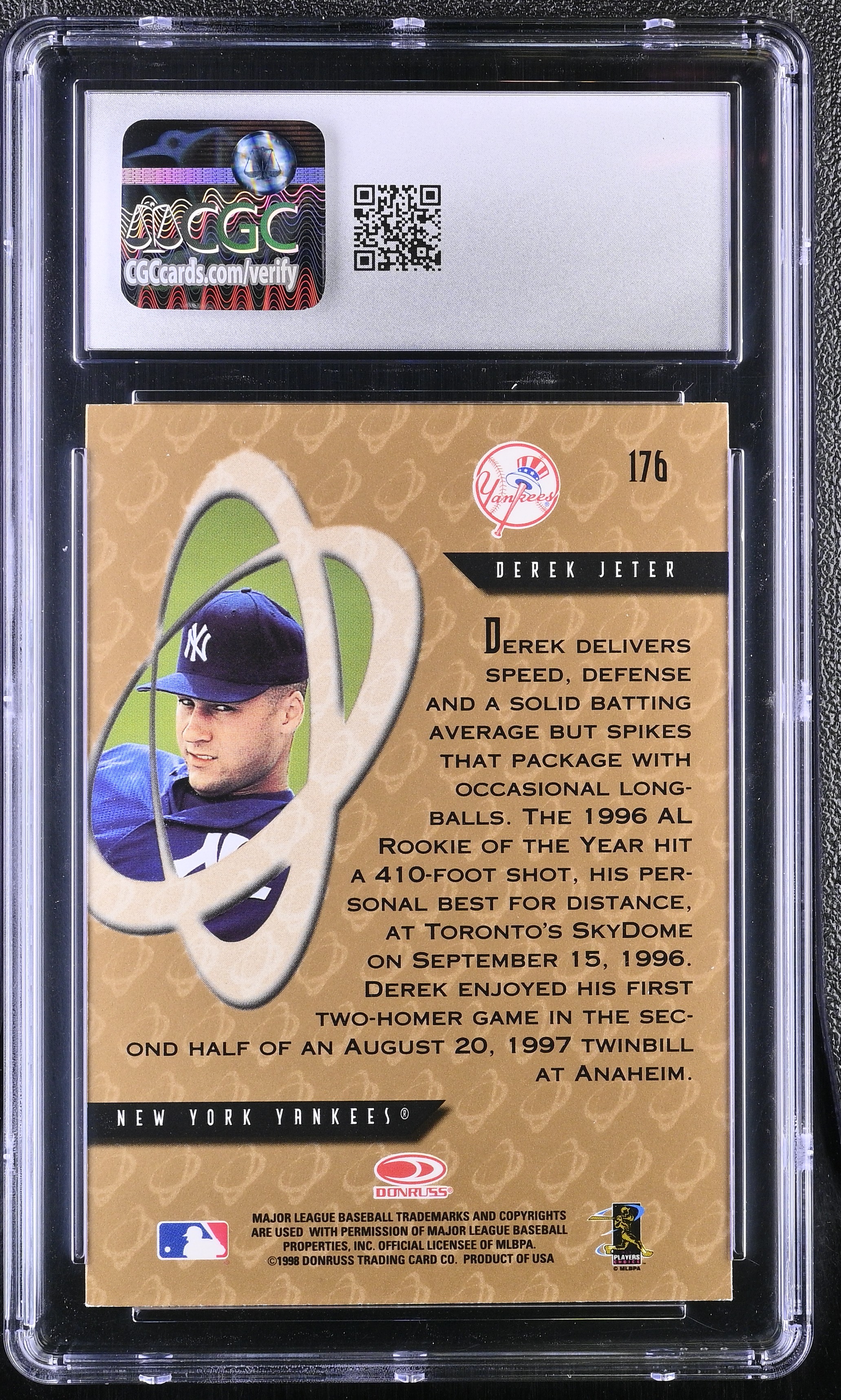 Derek Jeter 1998 Donruss Preferred Grandstand PP #176 (CGC 8.5) at PristineAuction.com Derek Jeter 1998 Donruss Preferred Grandstand PP #176 (CGC 8.5) at PristineAuction.com