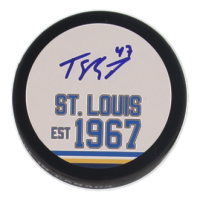 Torey Krug Signed Blues Logo Hockey Puck (JSA) at PristineAuction.com