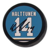 Kasper Halttunen Signed Sharks Logo Hockey Puck (JSA) at PristineAuction.com