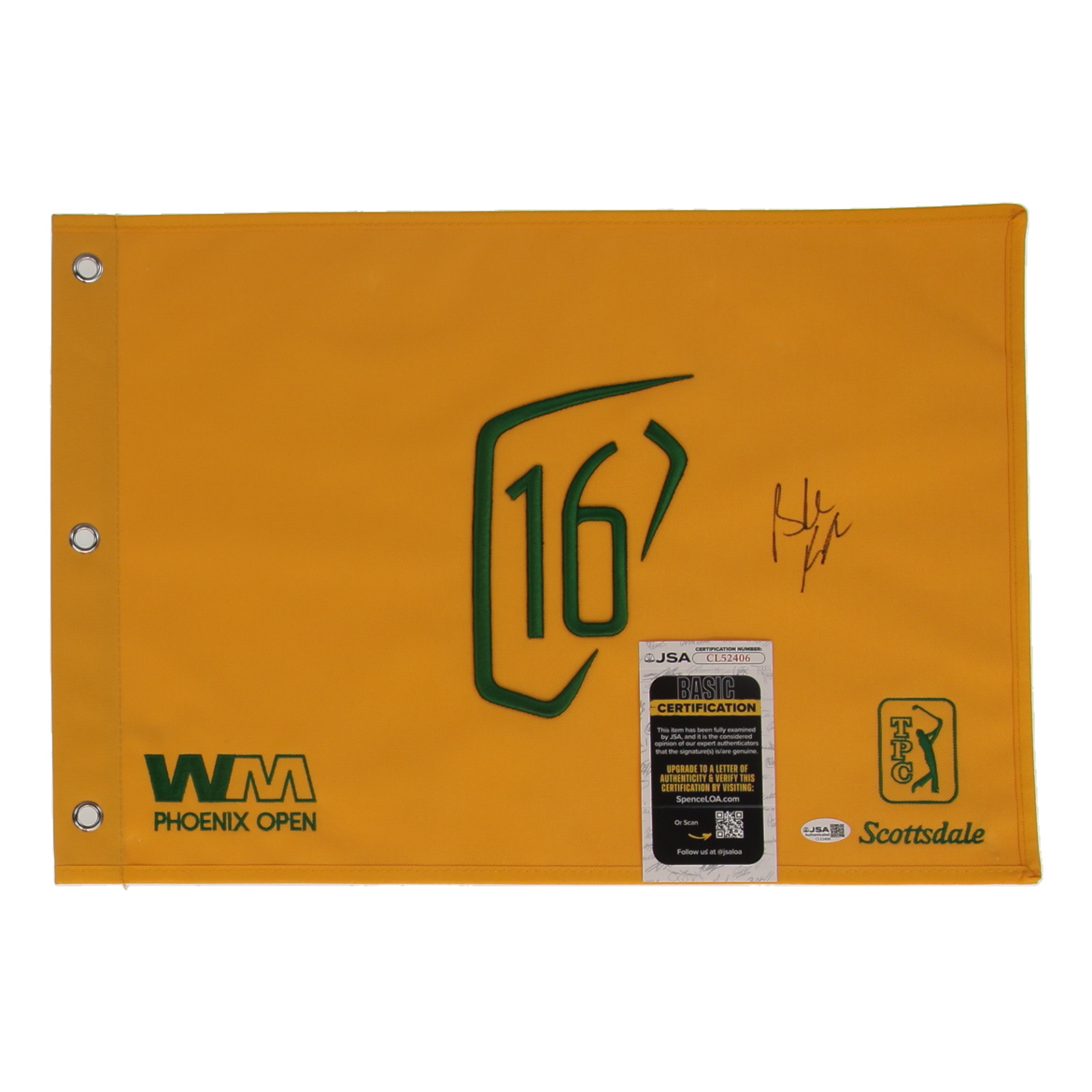 Brooks Koepka Signed 2026 Waste Management Open 16th Hole Golf Pin Flag (JSA) at PristineAuction.com Brooks Koepka Signed 2026 Waste Management Open 16th Hole Golf Pin Flag (JSA) at PristineAuction.com