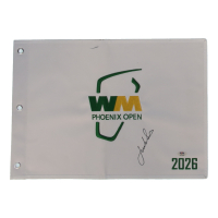 Jordan Spieth Signed 2026 Waste Management Open Golf Pin Flag (PSA) at PristineAuction.com