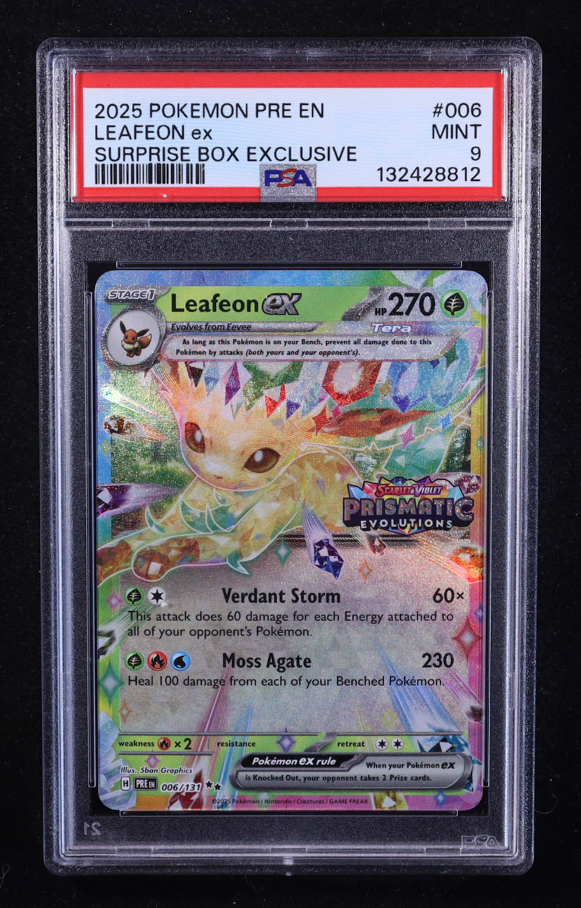 Leafeon ex 2025 Pokemon TCG Scarlet & Violet Prismatic Evolutions Promos #006 (PSA 9) at PristineAuction.com Leafeon ex 2025 Pokemon TCG Scarlet & Violet Prismatic Evolutions Promos #006 (PSA 9) at PristineAuction.com