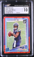 Jalen Milroe 2025 Donruss Optic Preview Red Pandora #307 RC (CGC 10) at PristineAuction.com
