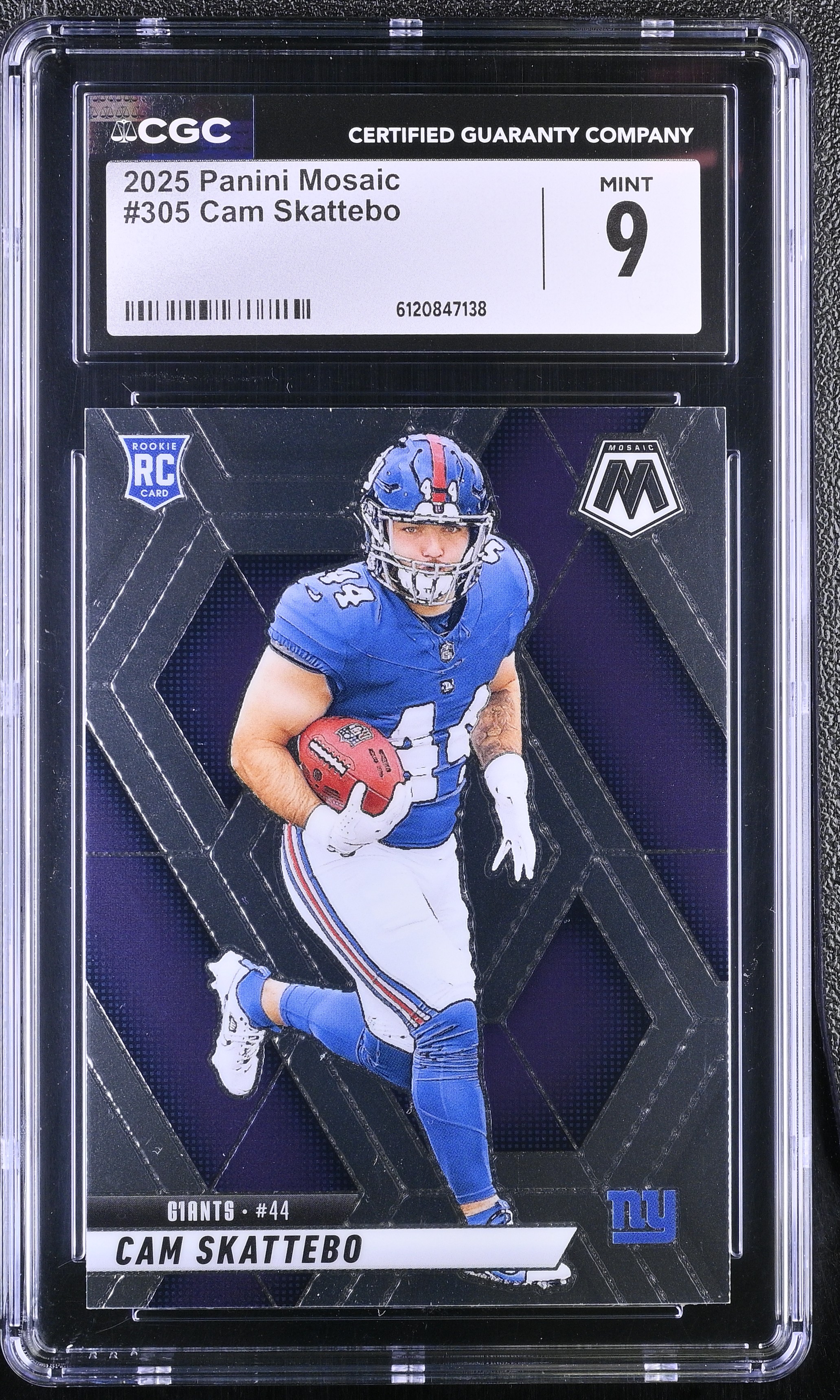 Cam Skattebo 2025 Panini Mosaic #305 RC (CGC 9) at PristineAuction.com Cam Skattebo 2025 Panini Mosaic #305 RC (CGC 9) at PristineAuction.com