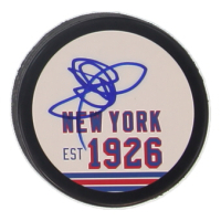 John Davidson Signed Rangers Logo Hockey Puck (JSA) at PristineAuction.com