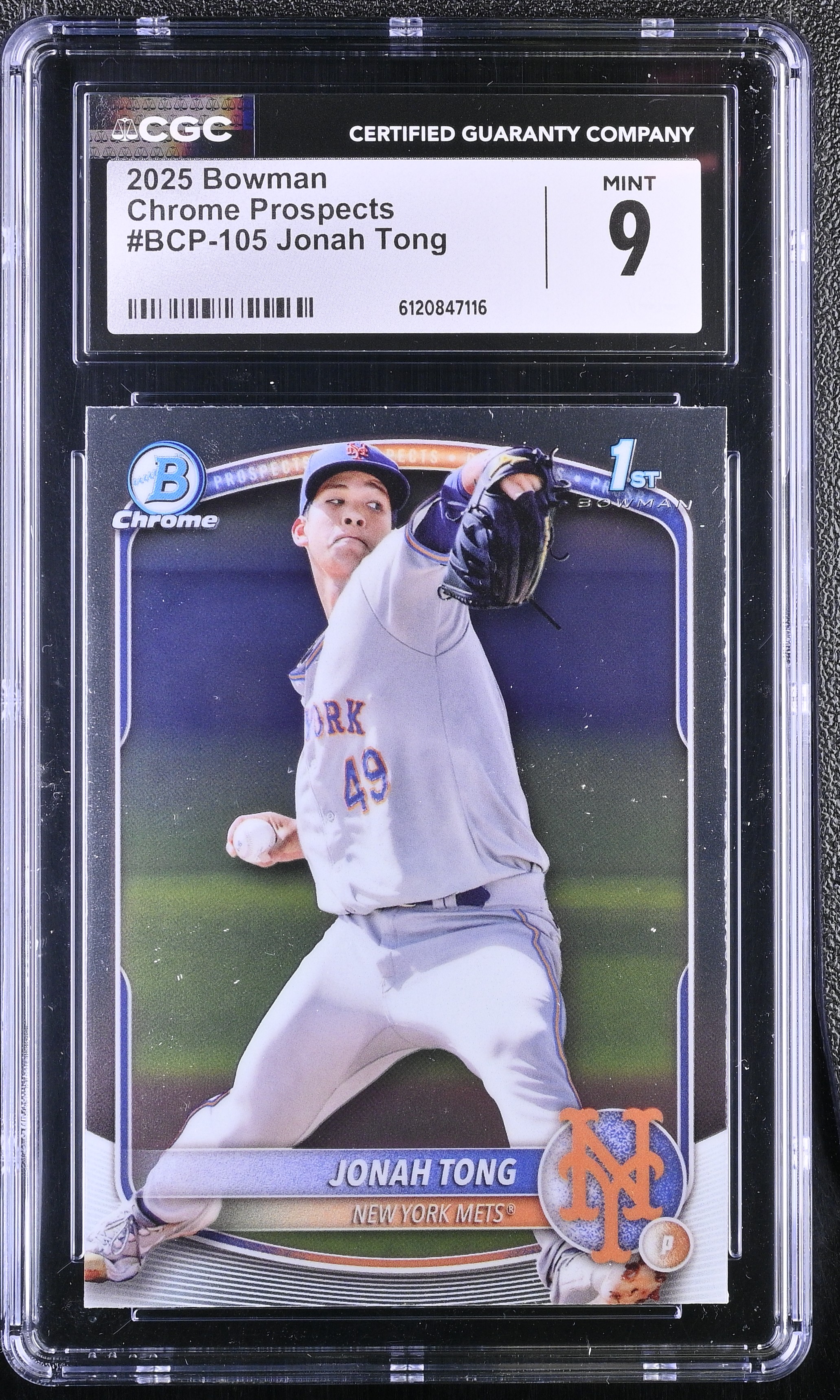 Jonah Tong 2025 Bowman Chrome Prospects #BCP105 RC (CGC 9) at PristineAuction.com Jonah Tong 2025 Bowman Chrome Prospects #BCP105 RC (CGC 9) at PristineAuction.com