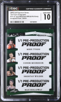 Mike Tyson / Conor McGregor / Deontay Wilder / Max Holloway 2025 Leaf Signature Series The Fours Autographs Pre-Production Proof Green #T4-16 #1/1 (CGC 10) at PristineAuction.com