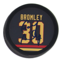 Gary Bromley Signed Canucks Logo Hockey Puck (JSA) at PristineAuction.com