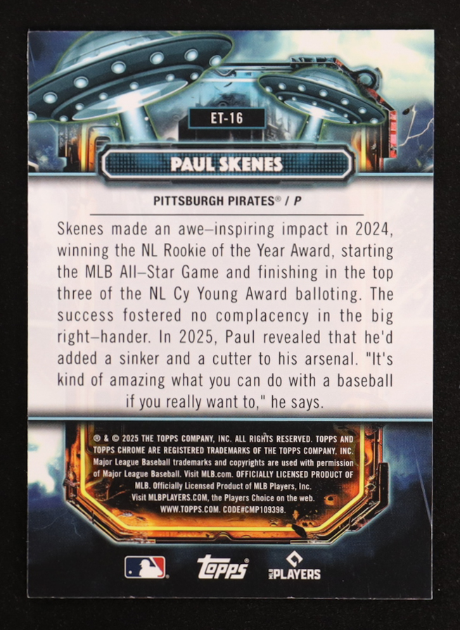 Paul Skenes 2025 Topps Cosmic Chrome Extraterrestrial Talent #ET16 at PristineAuction.com Paul Skenes 2025 Topps Cosmic Chrome Extraterrestrial Talent #ET16 at PristineAuction.com
