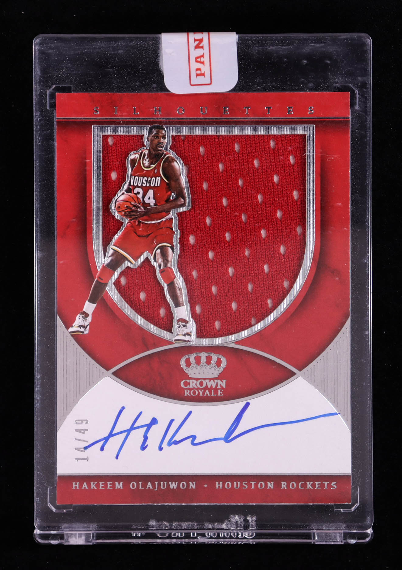 Hakeem Olajuwon 2018-19 Crown Royale Autograph Relic Silhouettes #5 #14/49 at PristineAuction.com Hakeem Olajuwon 2018-19 Crown Royale Autograph Relic Silhouettes #5 #14/49 at PristineAuction.com