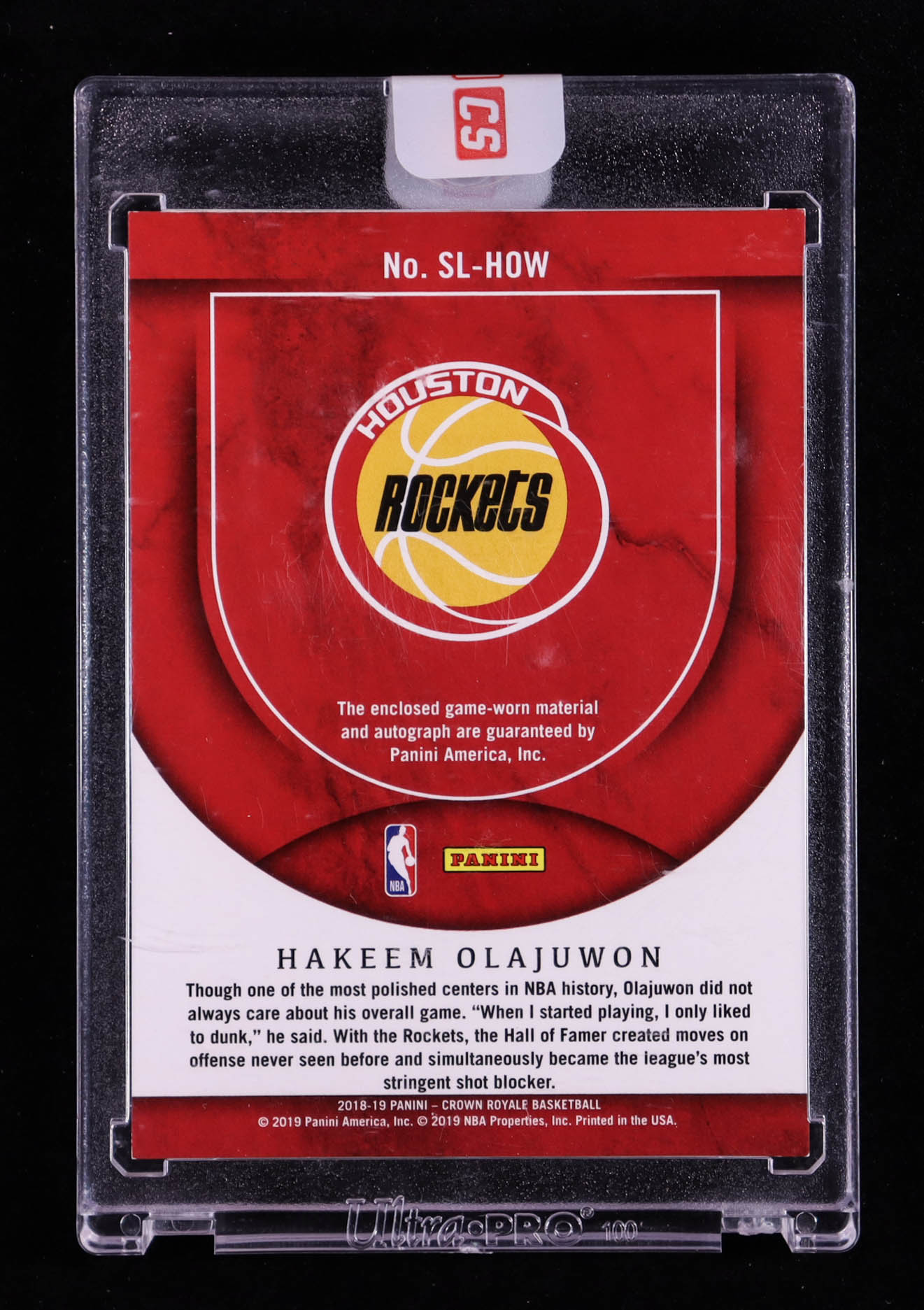 Hakeem Olajuwon 2018-19 Crown Royale Autograph Relic Silhouettes #5 #14/49 at PristineAuction.com Hakeem Olajuwon 2018-19 Crown Royale Autograph Relic Silhouettes #5 #14/49 at PristineAuction.com