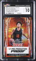 Cameron Boozer 2025 Leaf Signature Series Sunset Autographs Pre-Production Proof Wave #SS-CB1 #1/1 RC (CGC 10) at PristineAuction.com