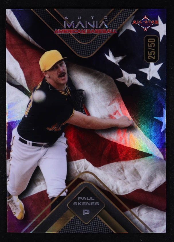 Paul Skenes 2024 Wild Card Auto Mania Triangle American Flag Holo #PS2 RC #25/50 at PristineAuction.com Paul Skenes 2024 Wild Card Auto Mania Triangle American Flag Holo #PS2 RC #25/50 at PristineAuction.com