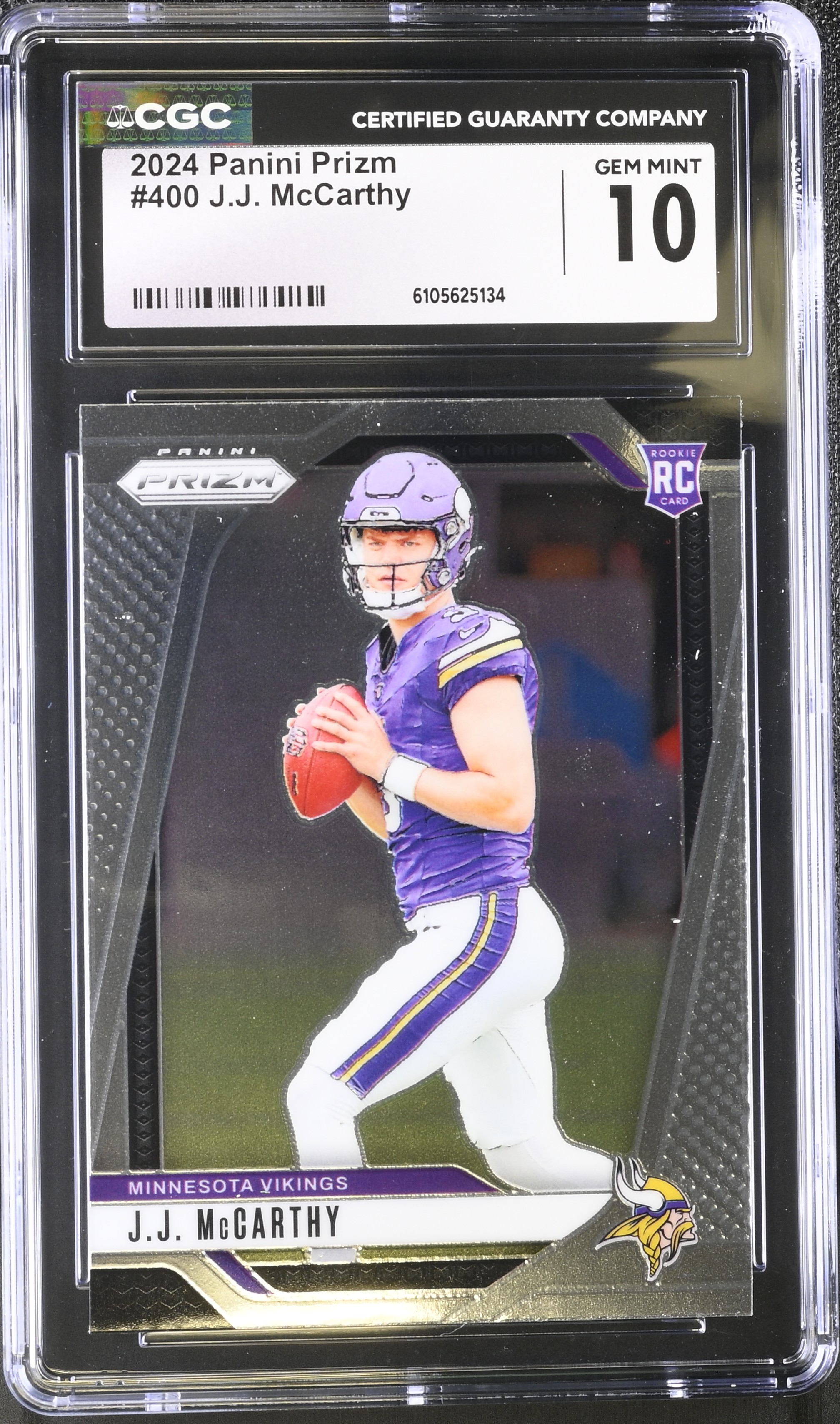 J.J. McCarthy 2024 Panini Prizm #400 RC (CGC 10) at PristineAuction.com J.J. McCarthy 2024 Panini Prizm #400 RC (CGC 10) at PristineAuction.com