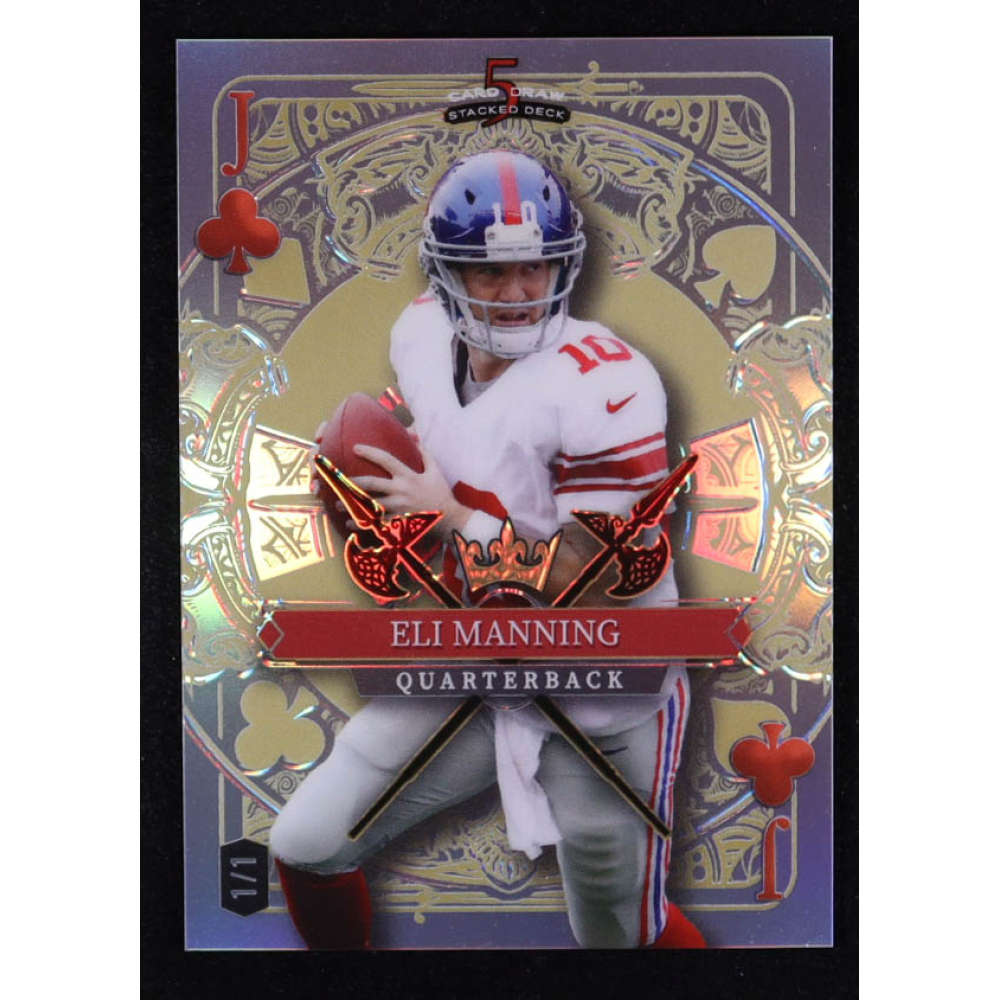 Eli Manning 2024 Wild Card 5 Card Draw Stacked Deck Jack of Clubs Holo Silver #EMN #1/1 at PristineAuction.com