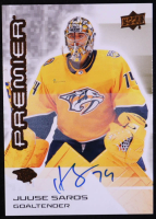 Juuse Saros 2024-25 Upper Deck Premier Autographs Bronze #7 at PristineAuction.com