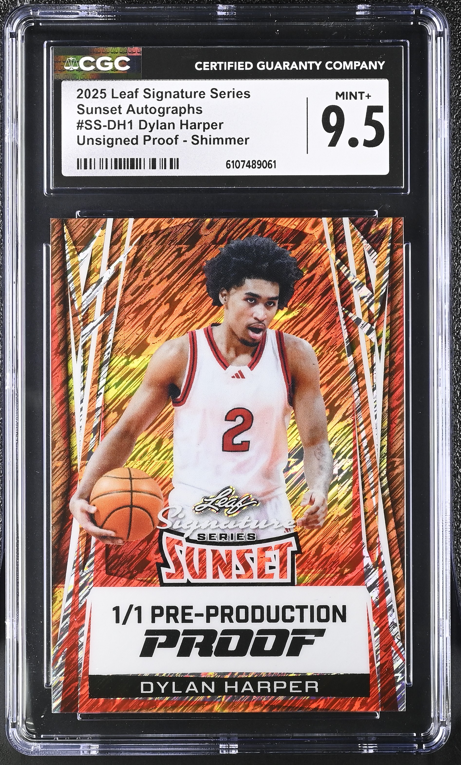 Dylan Harper 2025 Leaf Signature Series Sunset Autographs Pre-Production Proof Shimmer #SS-DH1 #1/1 RC (CGC 9.5) at PristineAuction.com Dylan Harper 2025 Leaf Signature Series Sunset Autographs Pre-Production Proof Shimmer #SS-DH1 #1/1 RC (CGC 9.5) at PristineAuction.com
