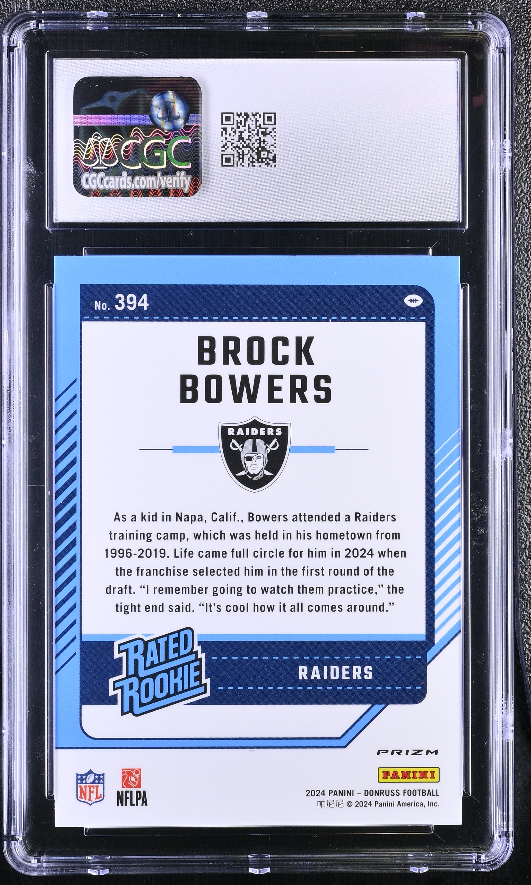 Brock Bowers 2024 Donruss Optic Rated Rookies Preview Red Wave #394 RC (CGC 9.5) at PristineAuction.com Brock Bowers 2024 Donruss Optic Rated Rookies Preview Red Wave #394 RC (CGC 9.5) at PristineAuction.com