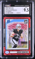 Brock Bowers 2024 Donruss Optic Rated Rookies Preview Red Wave #394 RC (CGC 9.5) at PristineAuction.com