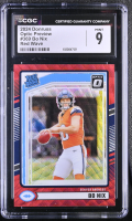 Bo Nix 2024 Donruss Optic Rated Rookies Preview Red Wave #369 RC (CGC 9) at PristineAuction.com